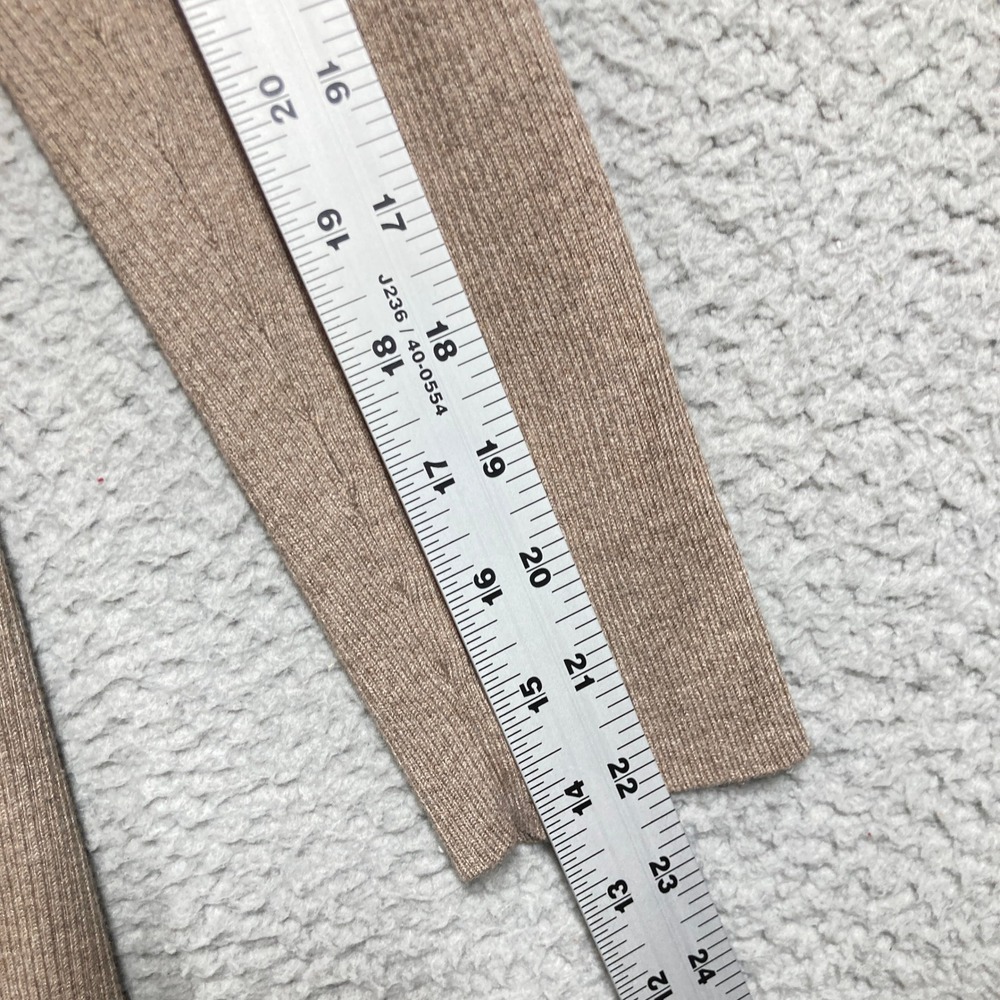 Lauren Ralph Lauren Cardigan Womens PM Tan Beige Long Knit Open Front Pockets - Picture 4 of 10